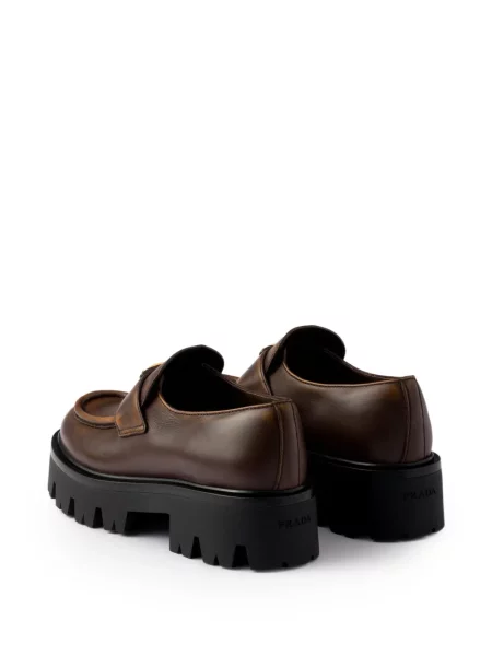 Pantofi loafer Prada cu platformă maro