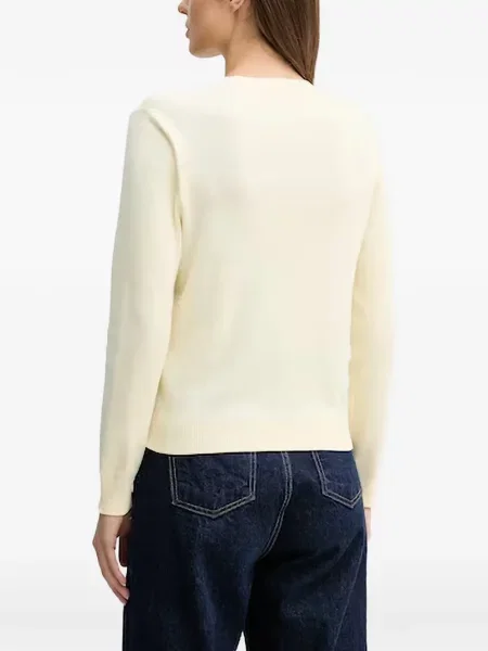 Pulover Benetton cu decolteu rotund galben