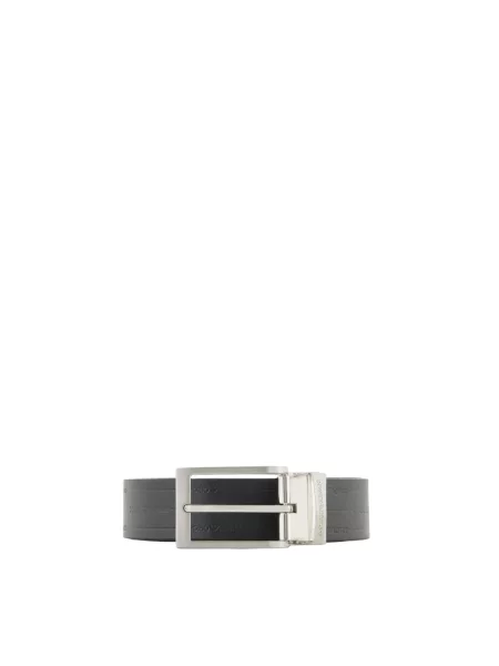 Pasek Emporio Armani skórzany dwustronny czarny