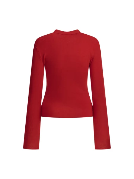 Sweter Ganni wełniany czerwony