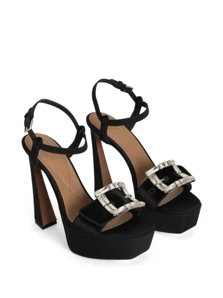 Sandale Dolce & Gabbana cu cataramă de cristal negru