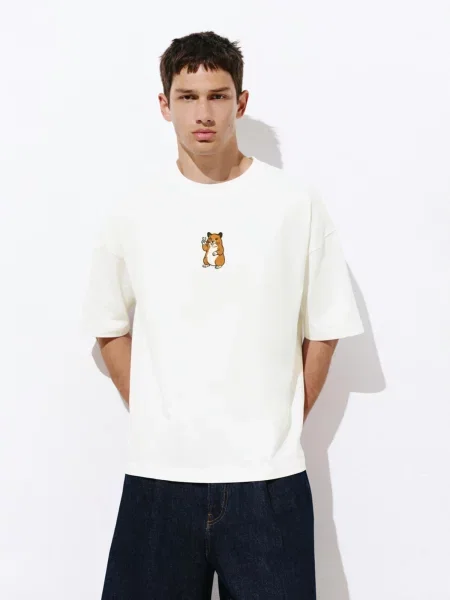 Pull&Bear Tričko okrová / čierna biela