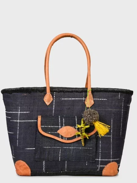 Le Comptoir de la plage Пляжна сумка Manjopika_Black Солома чорний