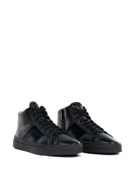 Sneakerși Santoni din piele albastru