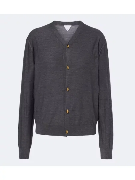 Cardigan Bottega Veneta de lână gri