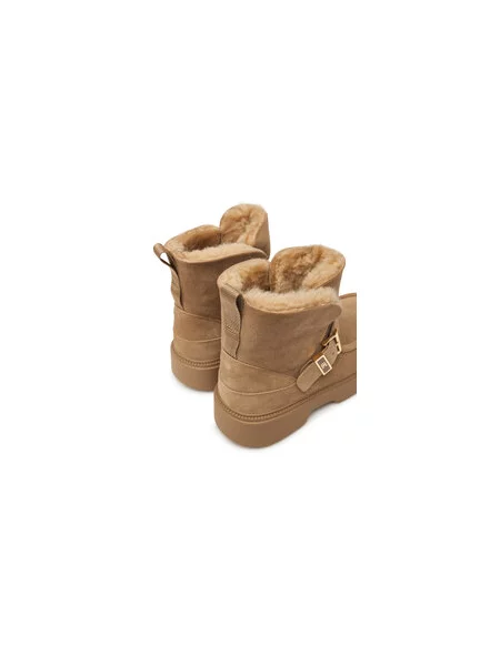 Hótaposó Tommy Hilfiger Th Buckle Shearling Snow Boot bézs