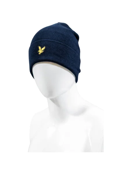 Pălărie Lyle & Scott din lână merinos albastru