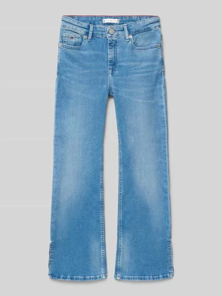 Jeansy rozkloszowane z mieszanki bawełny Tommy Hilfiger Teens niebieskie