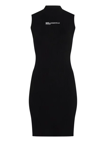 Rochie din denim Karl Lagerfeld Jeans cu imagine de costum negru
