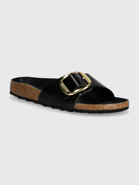 Pantofi Birkenstock din piele cu cataramă negru