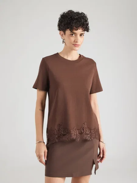 VERO MODA Tričko VMSara svetlohnedá / tmavohnedá
