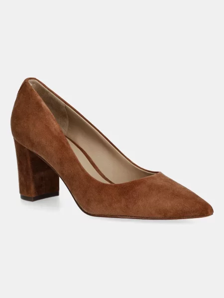 Велурени обувки с дебел Lauren Ralph Lauren Lanette Blkh с дебел кафяво