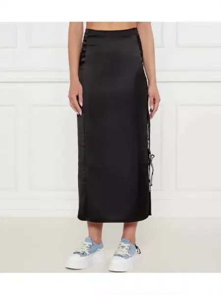 Karl Lagerfeld Jeans De satin fustă negru