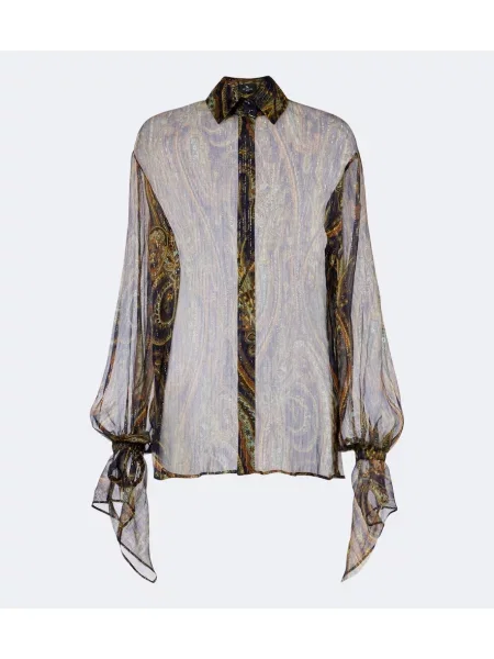 Cămașă Etro de mătase cu model paisley