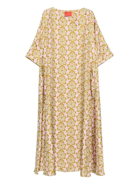 Rochie La Doublej de mătase cu model floral cu imagine roz