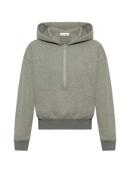 Hanorac cu glugă Fear Of God Essentials cu autograf gri