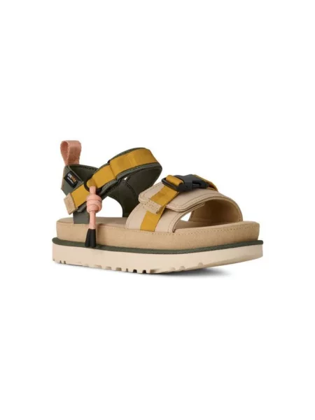 Sneakersy Ugg na platformie skórzane beżowe