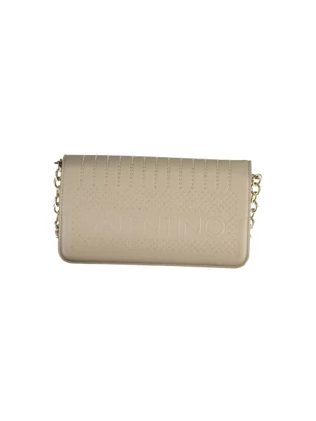 Lniana torebka crossbody Valentino By Mario Valentino z ćwiekami beżowa