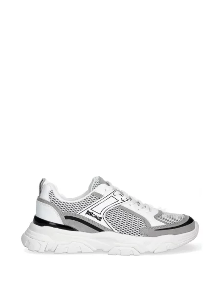 Sneakerși Just Cavalli cu imagine alb