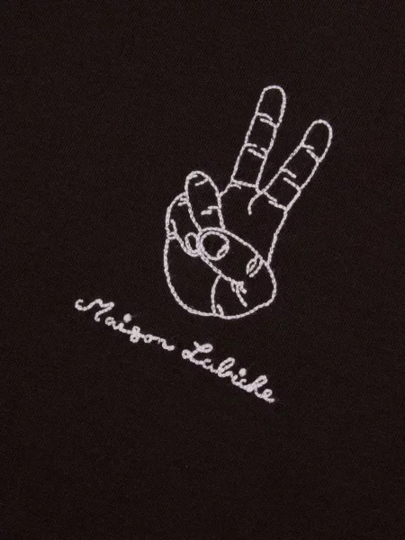 Tricou Maison Labiche cu broderie maro