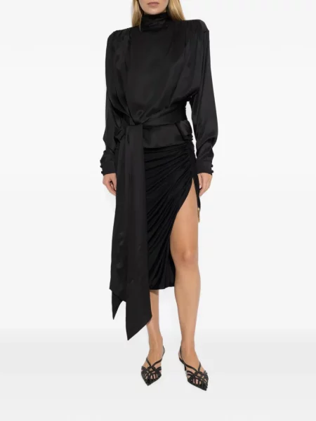 Ασύμμετρη μπλούζα Balmain γραβάτες μαύρο