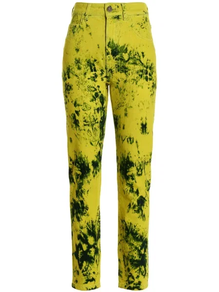 Tie dye jeansy Ferrari z nadrukiem żółte