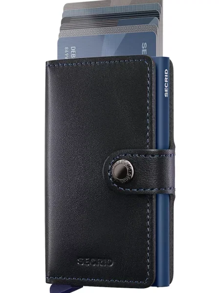 Secrid portfel skórzany M-Black-Navy czarny