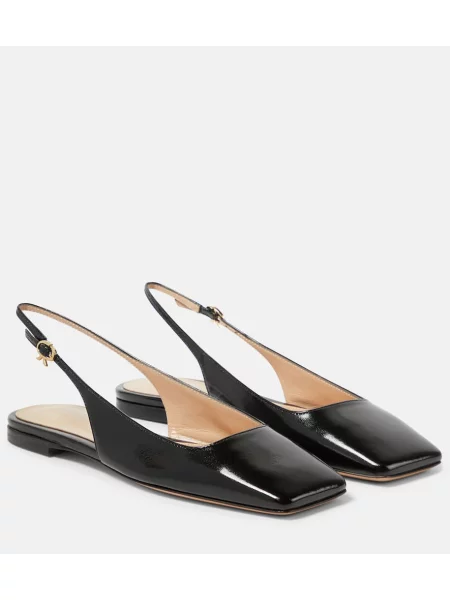 Balerini Gianvito Rossi din piele slingback negru