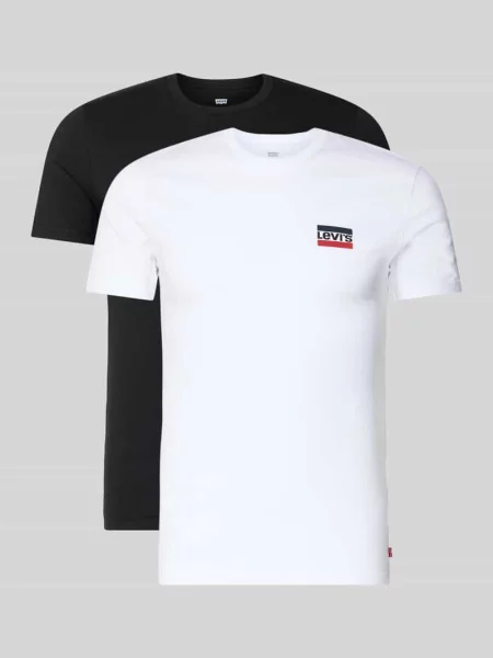 T-shirt z nadrukiem z logo w zestawie 2 szt. Levi's czarna