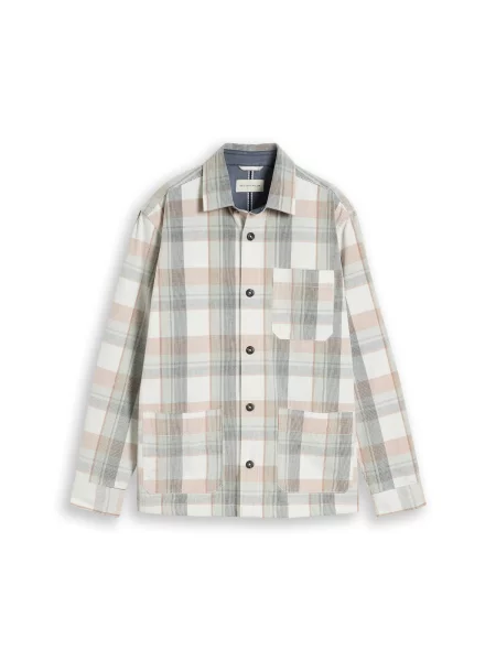TOM TAILOR Cămașă bej / gri închis / verde pastel / murdar alb