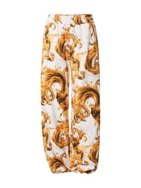 Versace Jeans Couture Nohavice hnedá / oranžová biela