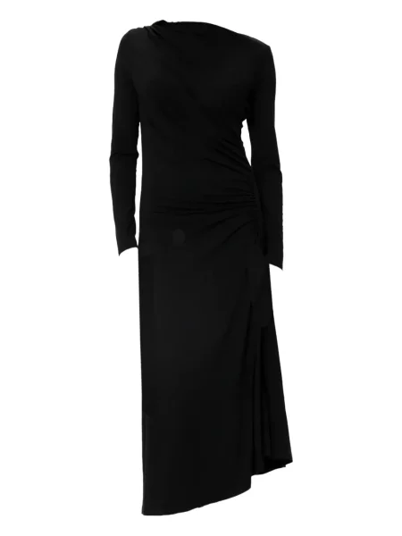 Rochie midi Viveh drapată până la genunchi de costum negru