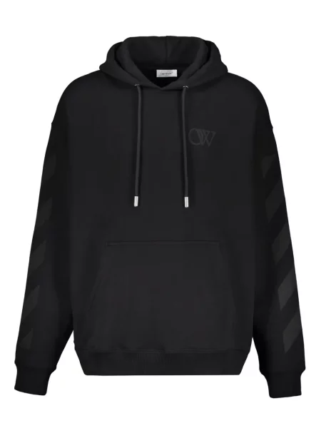 Hanorac cu glugă Off-white cu imagine alb