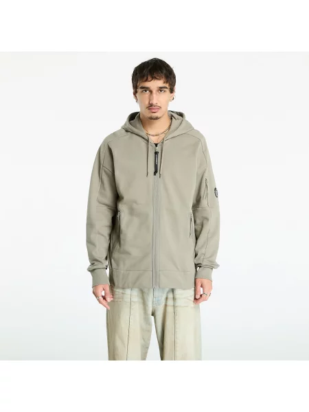 Majica s kapuljačom C.p. Company od flisa s kapuljačom siva