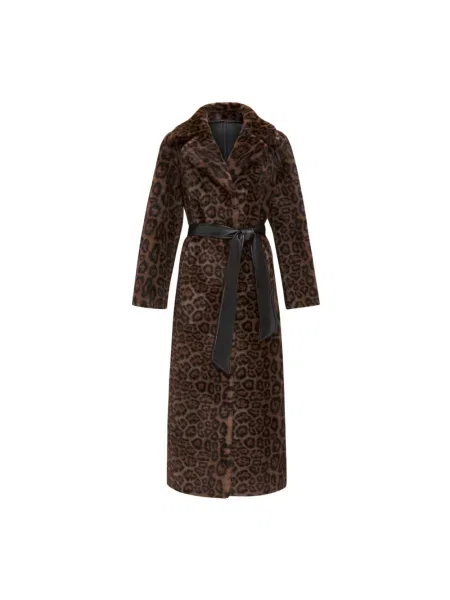 Długi futro Cesare Gaspari wełniane dwustronne czarne