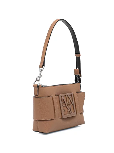 Geantă Armani Exchange cu autograf maro