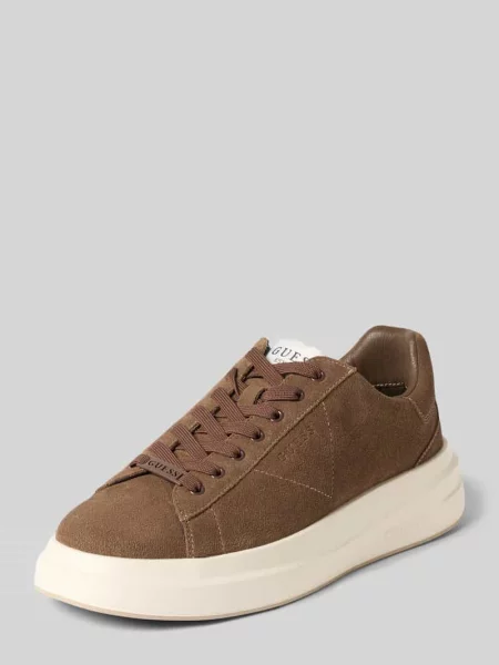 Sneakersy z welurowej skóry bydlęcej z podeszwą na platformie Guess