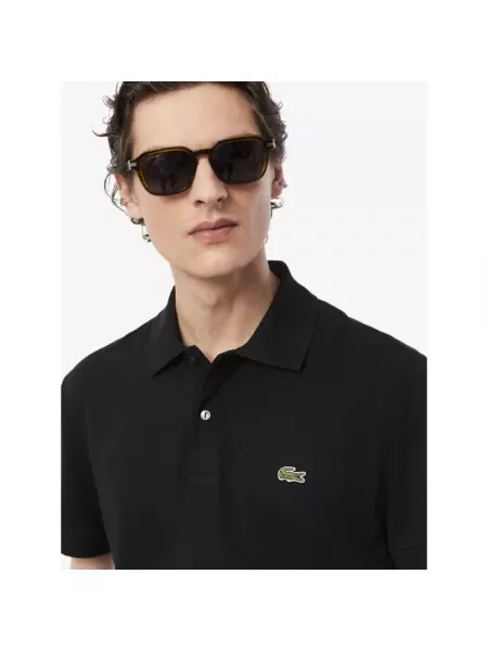 Koszulka polo Lacoste z krótkim rękawem czarna