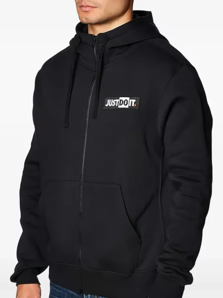 Pantaloni Nike din fleece alergare cu broderie negru