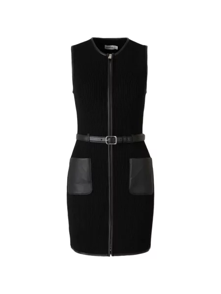Cu centură rochie mini Simkhai tricotate negru