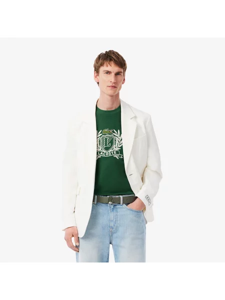 Lacoste ремінь шкіряний зелений