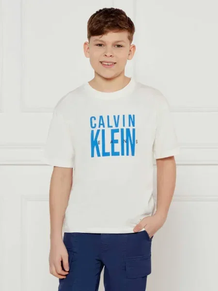 Calvin Klein Jeans Póló Bold Graphic Ekru Relaxed Fit
