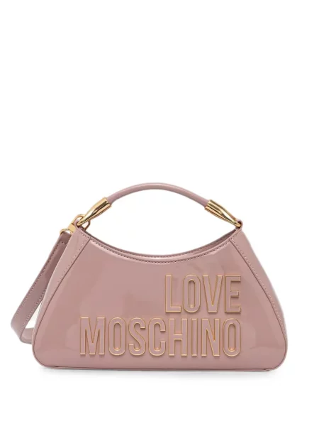 Geantă shopper Love Moschino cu autograf roz
