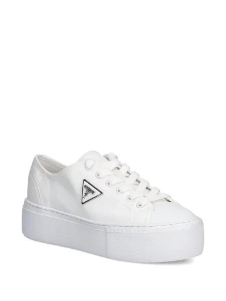 Sneakerși Guess cu platformă cu autograf alb