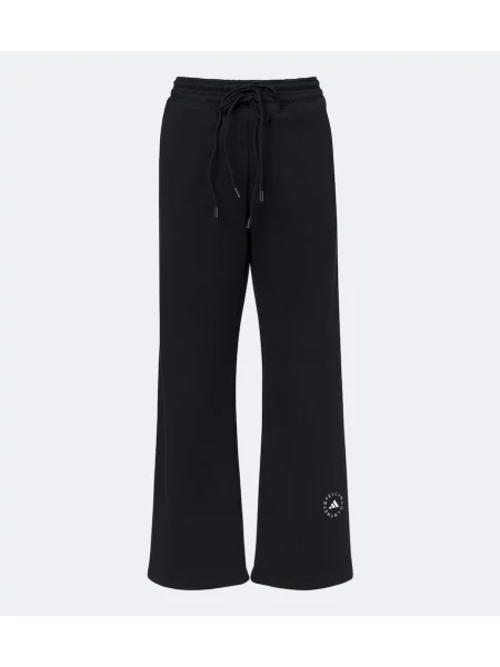 Pantaloni sport Adidas By Stella Mccartney cu autograf negru