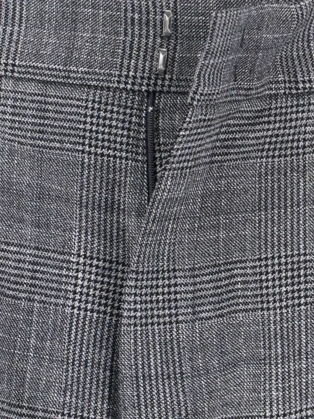 Pantaloni Sa Su Phi în carouri cu imagine plisate gri
