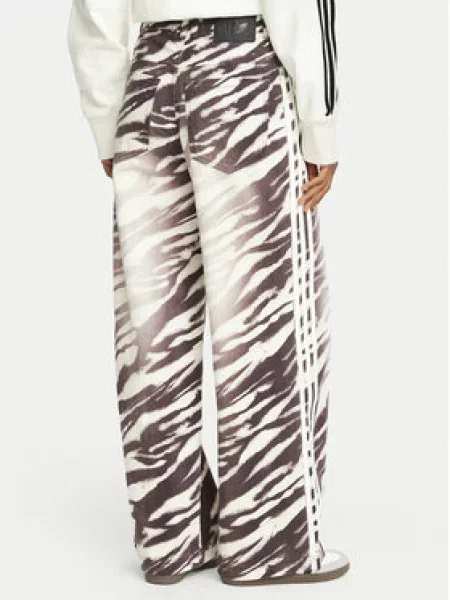 Adidas Jeans hlače Adilenium Season 6 Zebra Print Wide Leg Denim Wide Leg rjava