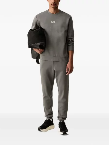 Raštuotas treningas Ea7 Emporio Armani apvaliu kaklu pilka