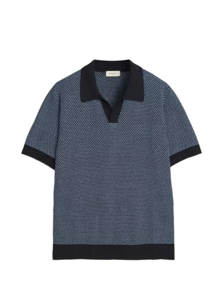 Tricou polo Piacenza Cashmere din cașmir albastru