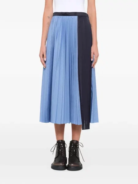 Fustă midi Sacai drapată albastru